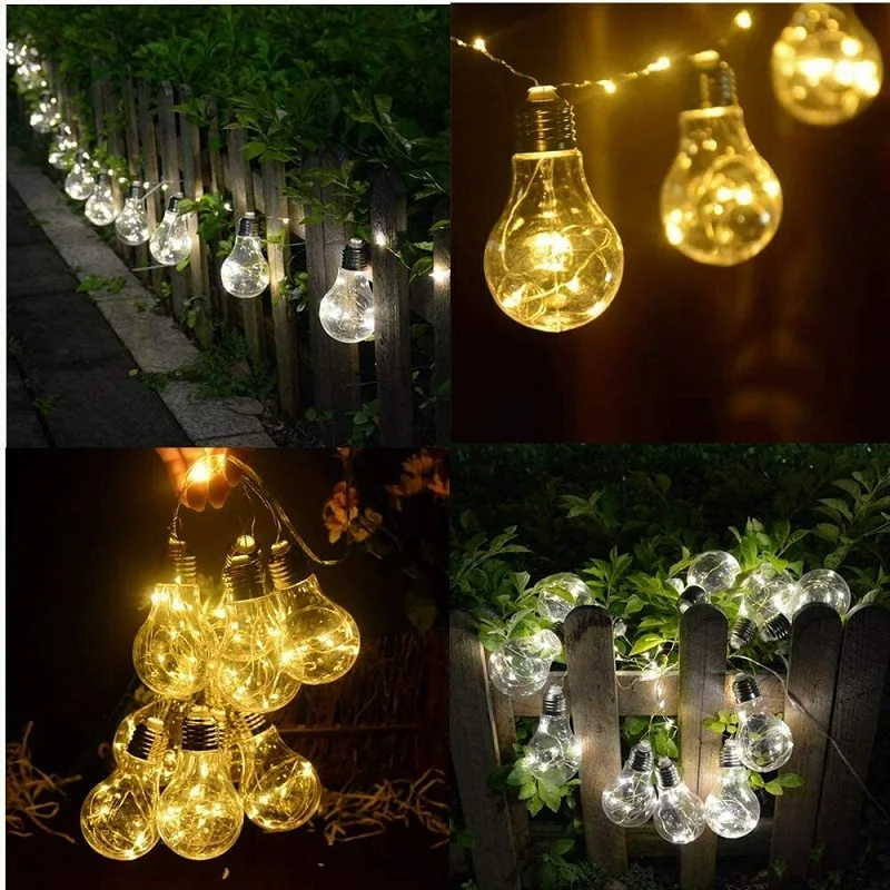 7m 20 LED Solar String Lights Globe Bulbs Outdoor LED Fairy Lights for Garden courtyard
7m 20 LED Solar String Lights Globe Bulbs Outdoor LED Fairy Lights for Garden courtyard