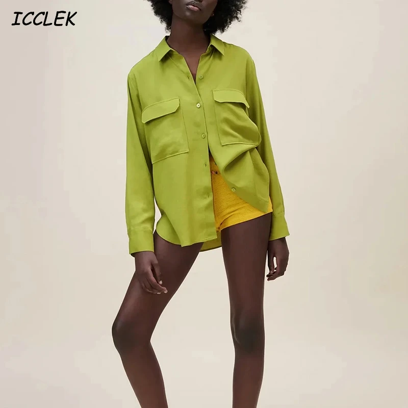 Za Women's Blouses Pockets Shirts Oversize Long Sleeves Tops Female Solid Office Ladies Workwear Mujer Blusas Loose Vintage 2021 
Za Women's Blouses Pockets Shirts Oversize Long Sleeves Tops Female Solid Office Ladies Workwear Mujer Blusas Loose Vintage 2021