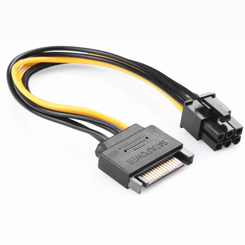 2pcs SATA Male to PCIe 6pin Male Adapter Cable PCI-Express GPU Video Graphics Card Power Supply Converter Cord 18AWG 20CM
2pcs SATA Male to PCIe 6pin Male Adapter Cable PCI-Express GPU Video Graphics Card Power Supply Converter Cord 18AWG 20CM