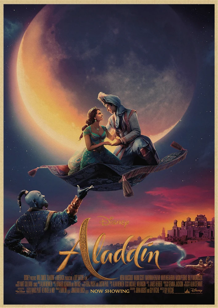 Aladdin крафт бумага Постер настенная Will Smith наклейка декор для спальни|Наклейки на