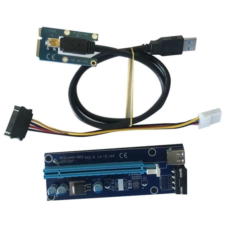 USB 3.0 Mini PCI-E to PCIe PCI Express 1X to 16X Extender Riser Raiser Card Adapter SATA 4Pin Power Cable for BTC Mining
USB 3.0 Mini PCI-E to PCIe PCI Express 1X to 16X Extender Riser Raiser Card Adapter SATA 4Pin Power Cable for BTC Mining