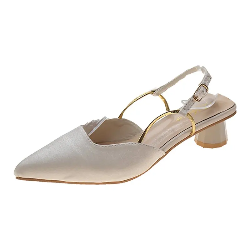 2021 Summer New Korean Style Pointed Toe Thick Heel Temperament Baotou Word Buckle Fashion Sandals Female Mid-Heel Pumps
2021 Summer New Korean Style Pointed Toe Thick Heel Temperament Baotou Word Buckle Fashion Sandals Female Mid-Heel Pumps