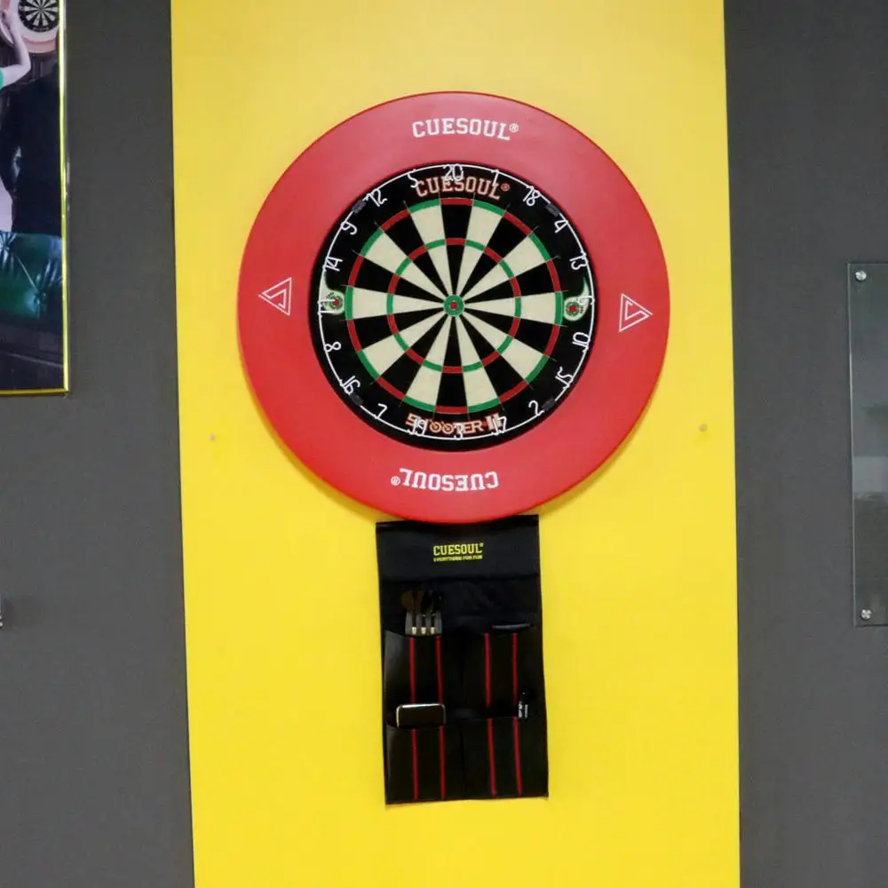 CUESOUL SHOOTER-II 3 EYES Official Size Sisal Bristle Dartboard Set with Dartboard Surround Wall Protector and Steel Tip
CUESOUL SHOOTER-II 3 EYES Official Size Sisal Bristle Dartboard Set with Dartboard Surround Wall Protector and Steel Tip