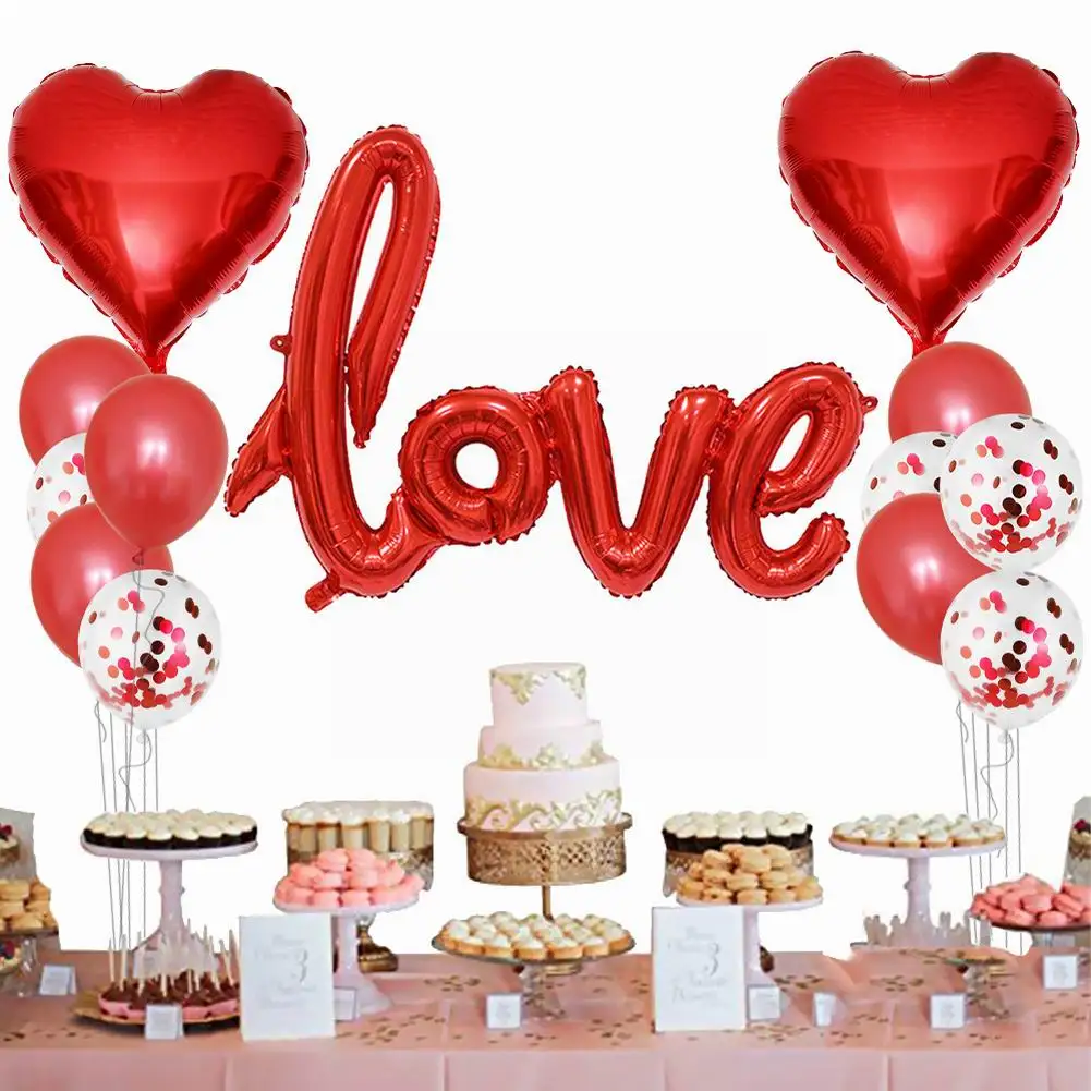 Valentine's Day Love Balloons and Heart Shaped Foil and Latex Balloons Suit for Wedding, Engagement, Proposal, Party
Valentine's Day Love Balloons and Heart Shaped Foil and Latex Balloons Suit for Wedding, Engagement, Proposal, Party