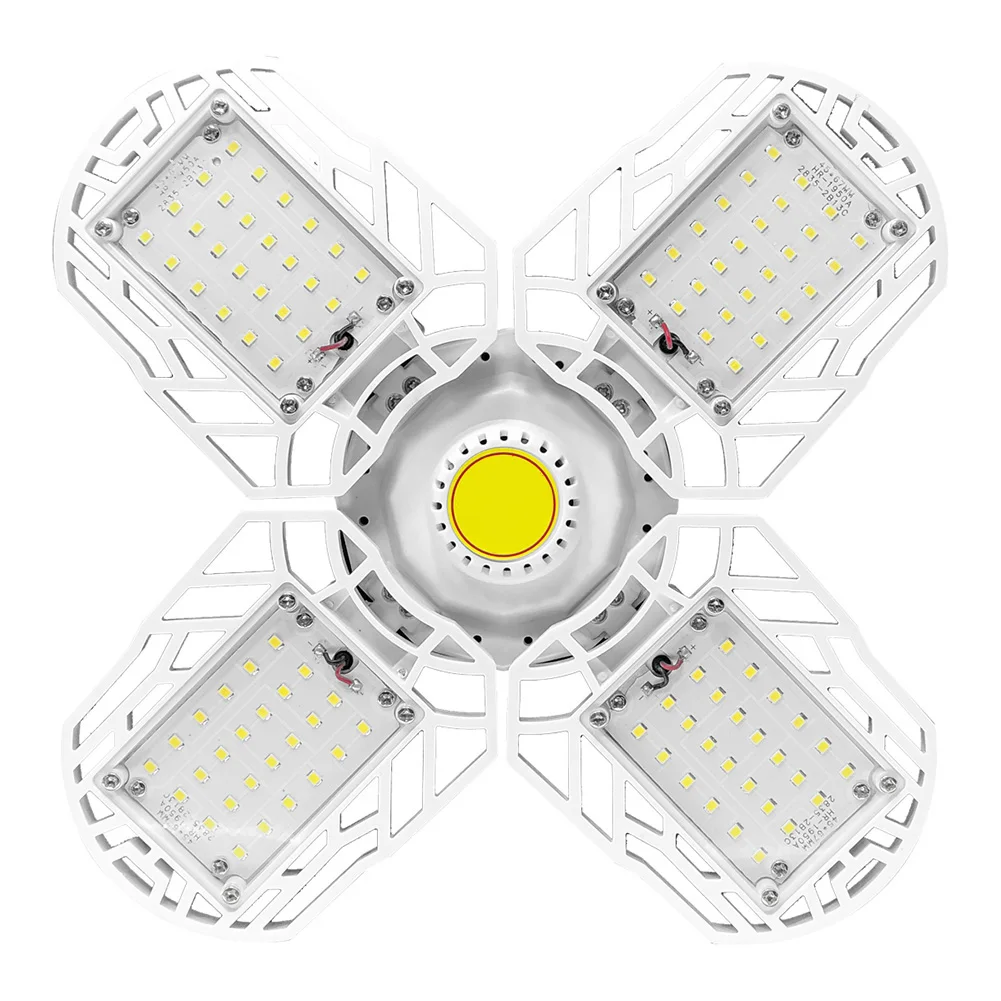 E27 80W Workshop Warehouse Easy Install Industrial Barn Hollowed Out Basement Deformable Lamp Ceiling Four Leaf LED Garage Light
E27 80W Workshop Warehouse Easy Install Industrial Barn Hollowed Out Basement Deformable Lamp Ceiling Four Leaf LED Garage Light