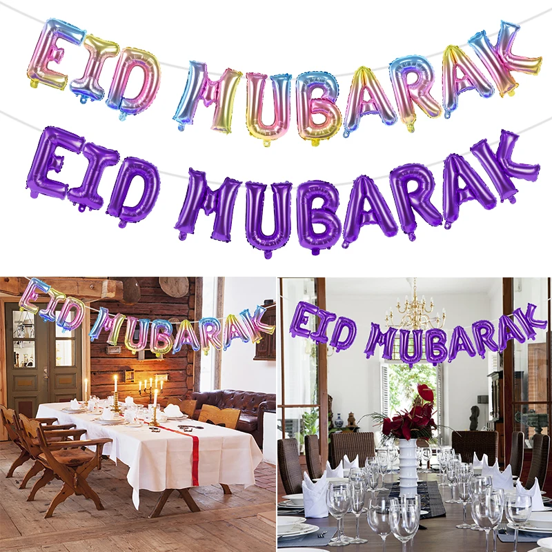 1set EID MUBARAK Letter Aluminum Foil Balloon Ramadan Kareem Decoration EID Ballon Banner Muslim Islamic Festival Party Supplies
1set EID MUBARAK Letter Aluminum Foil Balloon Ramadan Kareem Decoration EID Ballon Banner Muslim Islamic Festival Party Supplies