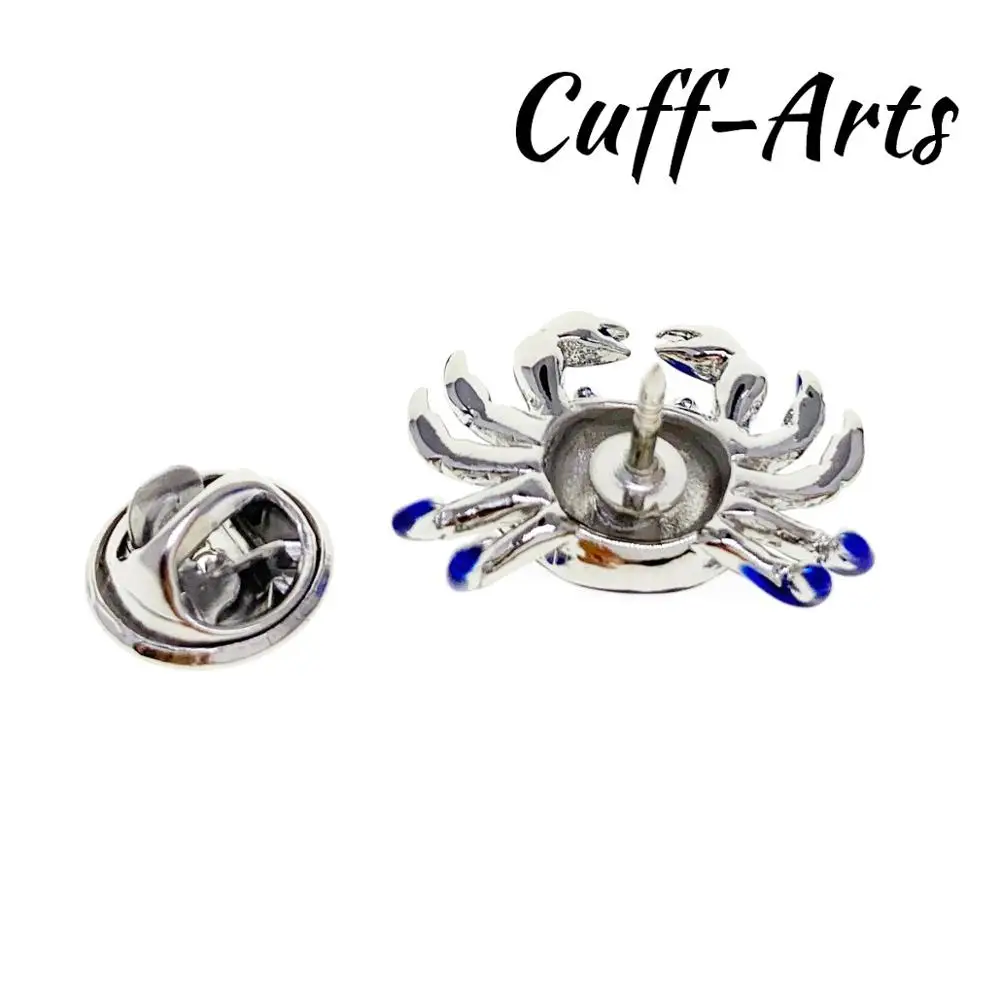 Lapel Pin Badges for Men Blue Crab Badge Fashion Brooches Novelty By Cuffarts P10392 | Украшения и аксессуары