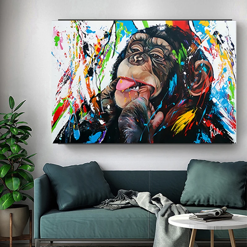 Canvas Painting Cute Monkey Graffiti Street Art Poster Print Wall Art Large Animal Picture for Kids Room Home Design Decor 
Canvas Painting Cute Monkey Graffiti Street Art Poster Print Wall Art Large Animal Picture for Kids Room Home Design Decor