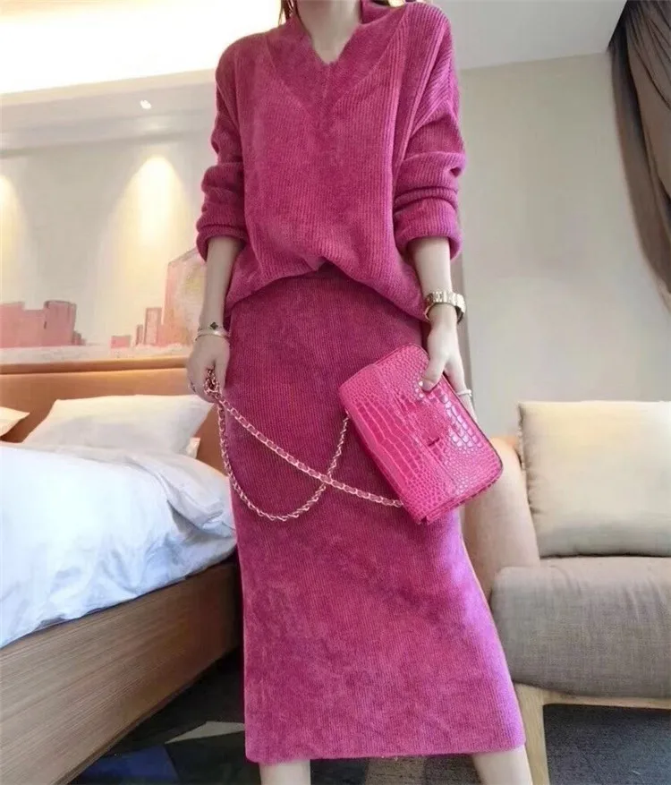 Fashion Women Two Piece Set Ladies knitting Hooded pullover Tops+high waist Midi Skirt Casual Women Set
Fashion Women Two Piece Set Ladies knitting Hooded pullover Tops+high waist Midi Skirt Casual Women Set
