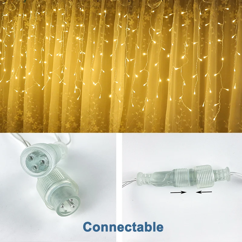 Connectable LED Curtain String Lights Christmas Wedding Decoration Home Festoon Fairy Lights Outdoor Street Garland Room Decor
Connectable LED Curtain String Lights Christmas Wedding Decoration Home Festoon Fairy Lights Outdoor Street Garland Room Decor