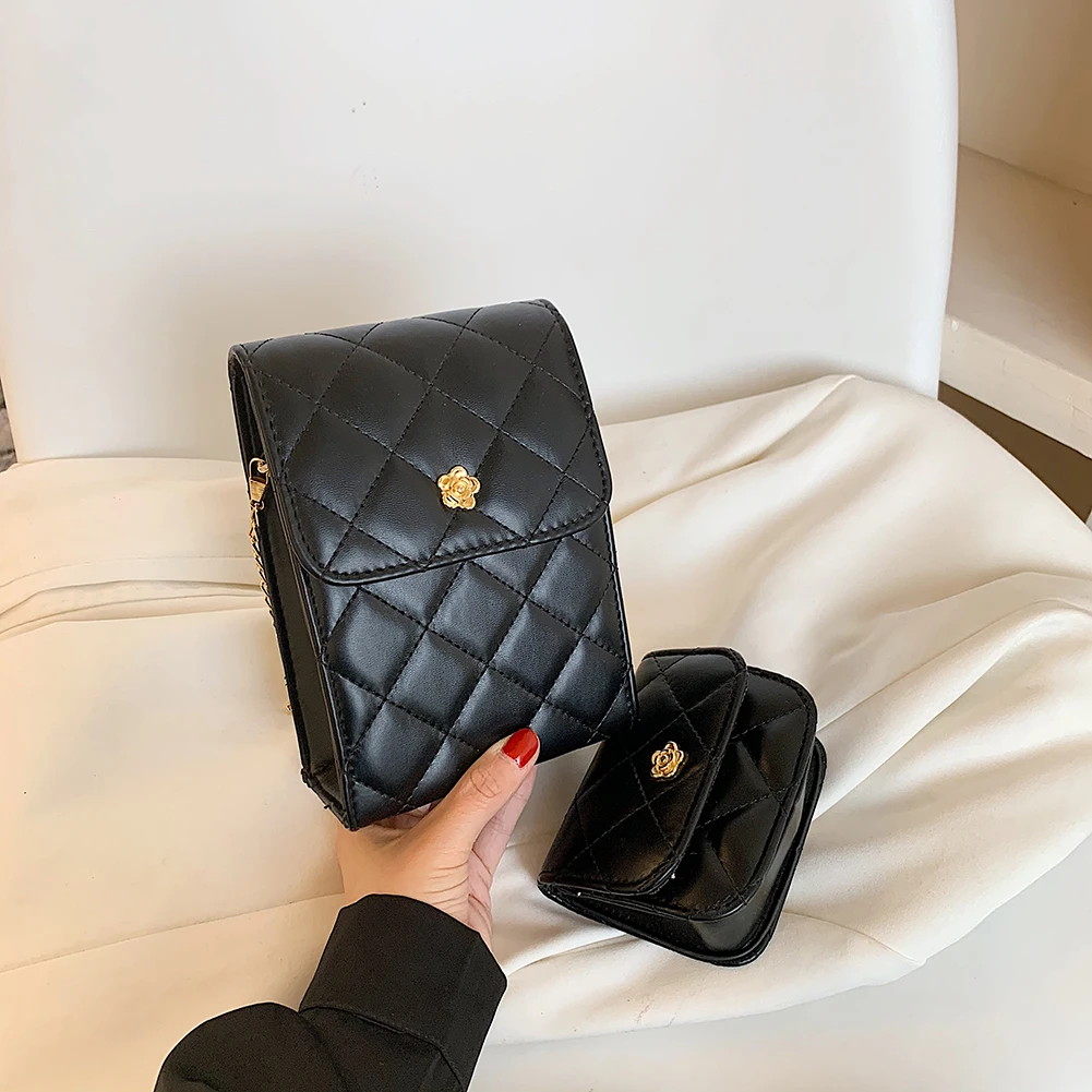 2pcs Composite Bags Ladies Chain Solid Color Mini Handbags Flap Purse Magnetic Buckle Lattice Pattern Shoulder Crossbody Bag
2pcs Composite Bags Ladies Chain Solid Color Mini Handbags Flap Purse Magnetic Buckle Lattice Pattern Shoulder Crossbody Bag