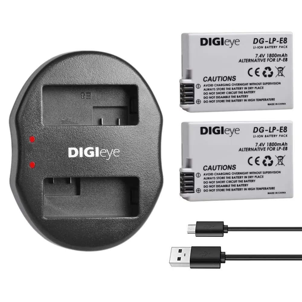1800mAh LP-E8 LPE8 LP E8 Battery + Dual USB Charger for Canon Rebel T3i T2i T4i T5i EOS 600D 550D 650D 700D Kiss X5 X4 X6
1800mAh LP-E8 LPE8 LP E8 Battery + Dual USB Charger for Canon Rebel T3i T2i T4i T5i EOS 600D 550D 650D 700D Kiss X5 X4 X6