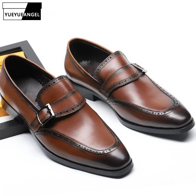 Handmade Mens Loafers Shoes 100% Genuine Leather Buckle Pointed Luxury Wedding Party Dress Shoes Brand Office Brogue Zapatos
Handmade Mens Loafers Shoes 100% Genuine Leather Buckle Pointed Luxury Wedding Party Dress Shoes Brand Office Brogue Zapatos