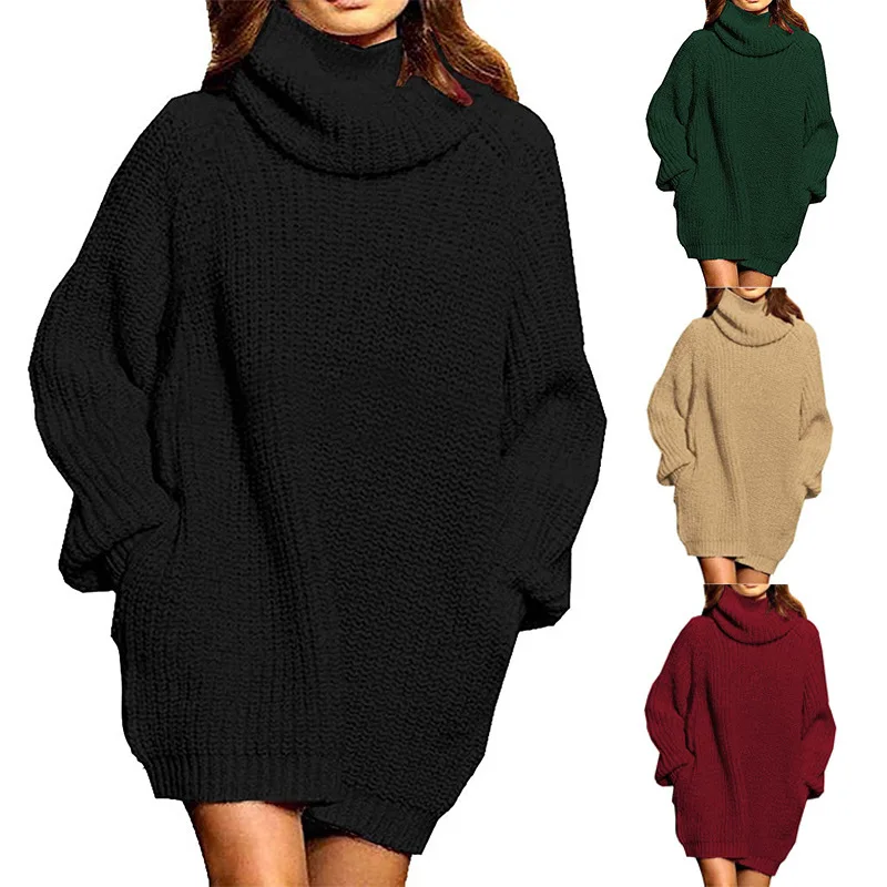 Sweater 2021 Fall/Winter Fashion Long Sleeve Turtleneck Sweater Ladies Mid-length Knit Dress Cropped Sweater
Sweater 2021 Fall/Winter Fashion Long Sleeve Turtleneck Sweater Ladies Mid-length Knit Dress Cropped Sweater