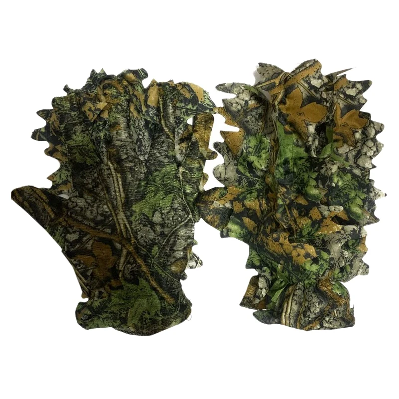 

Outdoor Camo Gloves Comfortable Non-Slip Durable 3D Leaf Gloves Hunting Golves for Hunting Bird Watching