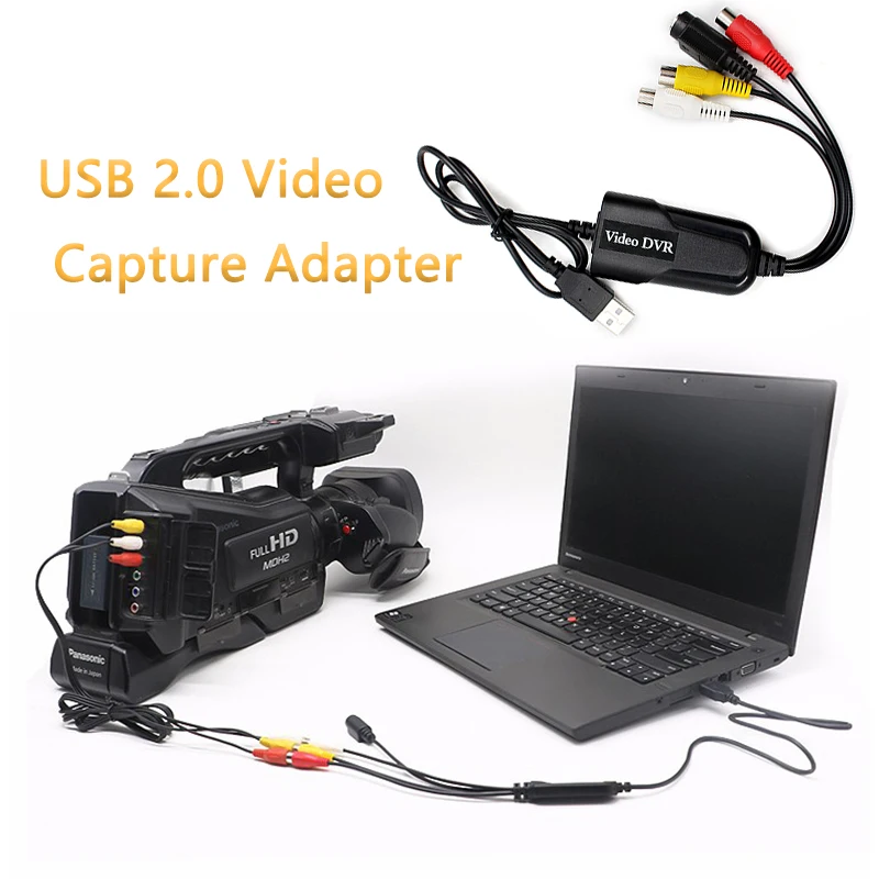 Адаптер для видеозахвата USB 2 0 видеокарта DVR 4 канальное Видео TV DVD VHS Win7/8/10/XP/Vista