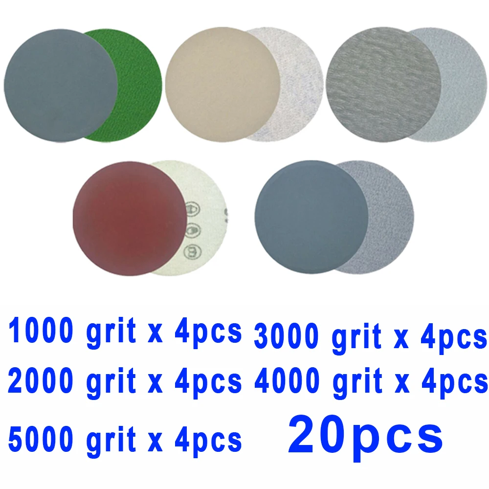 20pcs 5Inch Round Sand Paper 125MM 1000/2000/3000/4000/5000 Grit Sand Disc Dry & Wet Grinding Car Polishing Tools Accessories
20pcs 5Inch Round Sand Paper 125MM 1000/2000/3000/4000/5000 Grit Sand Disc Dry & Wet Grinding Car Polishing Tools Accessories
