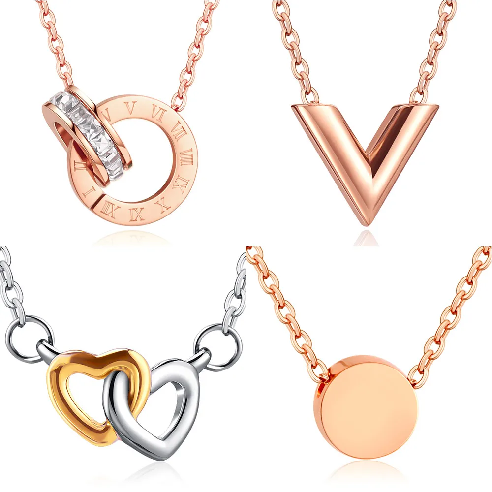 Stainless Steel Geometric Cubic Zircon Rose gold Pendant Necklace Simplicity Clavicle Chain Necklace For Women 2020 Jewelry
Stainless Steel Geometric Cubic Zircon Rose gold Pendant Necklace Simplicity Clavicle Chain Necklace For Women 2020 Jewelry