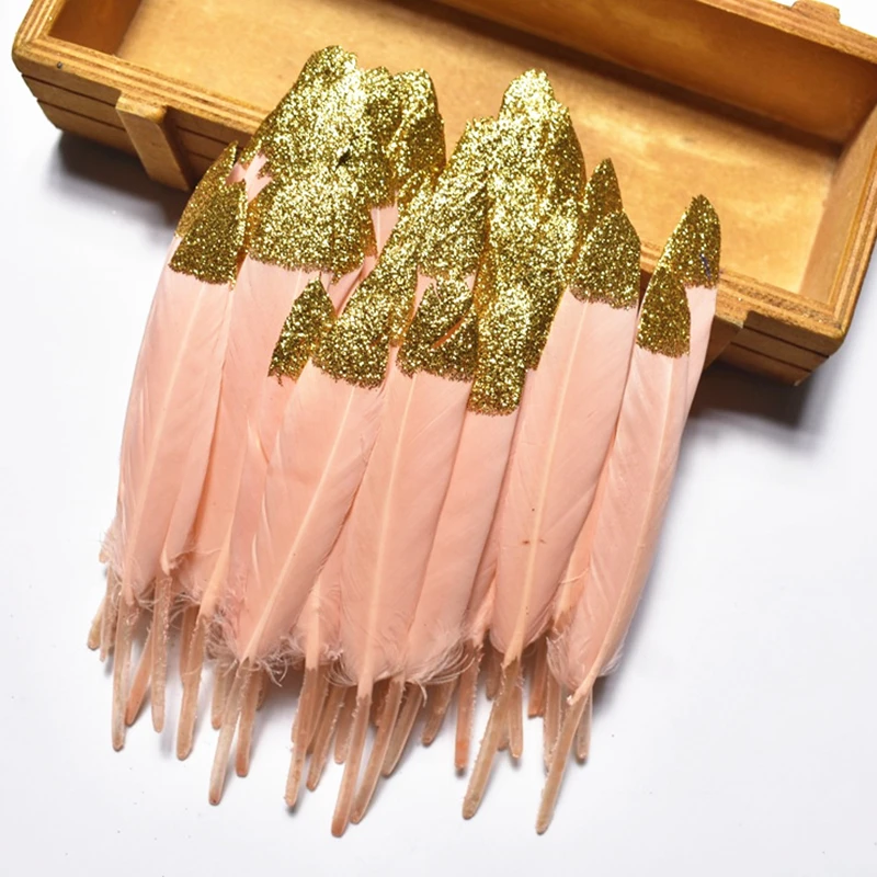 Natural Gold Powder Dipped Duck Feathers Goose Feathers for Crafts 10-15CM/4-6" Feather for Jewelry Making Carnaval Assesoires
Natural Gold Powder Dipped Duck Feathers Goose Feathers for Crafts 10-15CM/4-6" Feather for Jewelry Making Carnaval Assesoires