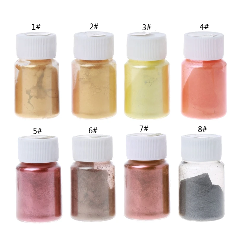 

8 Colors 10g Resin Colorant Powder Mica Pearlescent Pigments Kit Resin Dye Epoxy Resin DIY Color Toning Jewelry Making HX6F