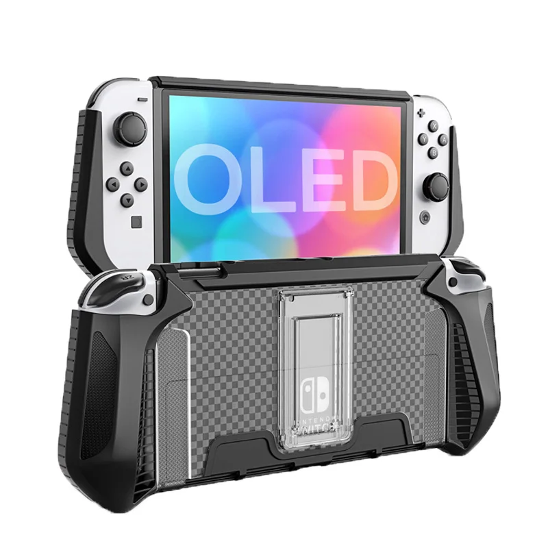 Защитный чехол для Nintendo Switch OLED, удобный ТПУ чехол с рукояткой, противоскользящая ткань
Защитный чехол для Nintendo Switch OLED, удобный ТПУ чехол с рукояткой, противоскользящая ткань
