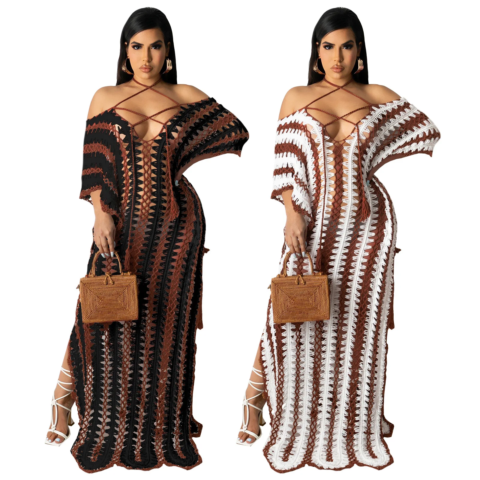 Beach Style Summer Sexy Dress Bohemian Hollow Out Hook Flower Hollow Spaghetti Strap V-Neck Striped Dress Women
Beach Style Summer Sexy Dress Bohemian Hollow Out Hook Flower Hollow Spaghetti Strap V-Neck Striped Dress Women