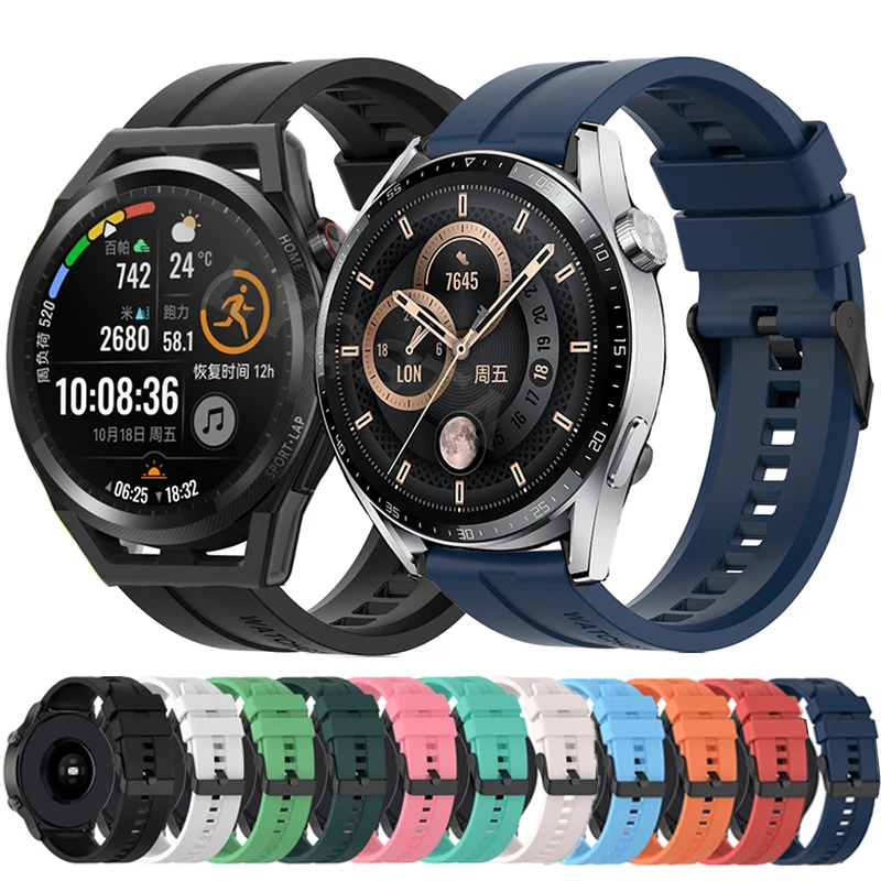 Ремешок силиконовый для Huawei Watch GT3 Band GT 2/2e/pro/3/3Pro/Runner мягкий спортивный браслет с