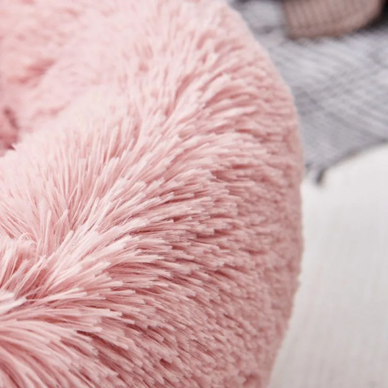 Luxury Fluffy Pet Bed For Cats Small Dogs Round Cuddler Plush Cozy Self-Warming For High-quality Sleep