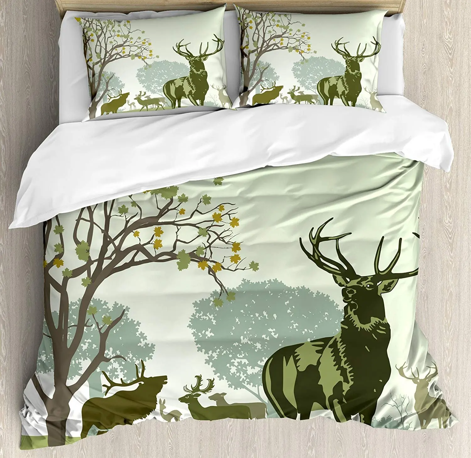Antlers Decor Bedding Set Deer and Wildlife in park World Natural Heritage Forest Areas Reindeer Duvet Cover Pillowcase Bed Set
Antlers Decor Bedding Set Deer and Wildlife in park World Natural Heritage Forest Areas Reindeer Duvet Cover Pillowcase Bed Set