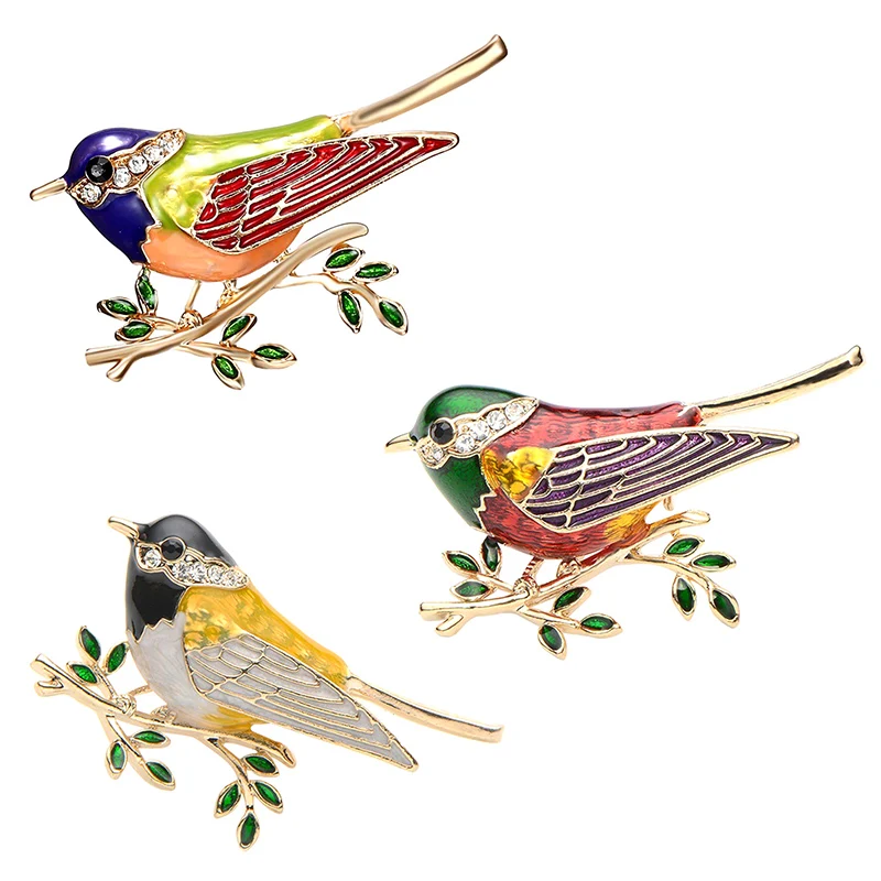 Rhinestone Colorful Enamel Oriole Bird Branch Brooch Pins Men Women's Alloy Bird Brooches For Suits Dress Banquet Brooch Gift
Rhinestone Colorful Enamel Oriole Bird Branch Brooch Pins Men Women's Alloy Bird Brooches For Suits Dress Banquet Brooch Gift