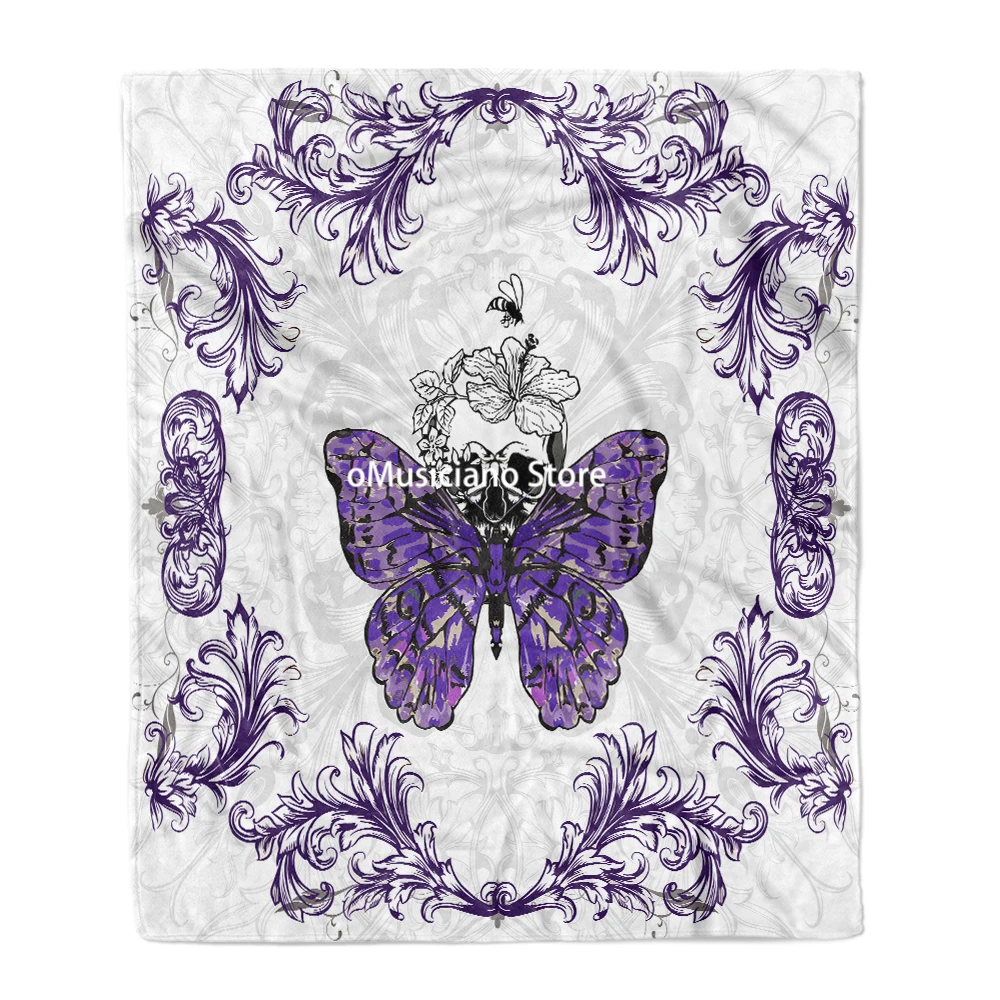 Purple Butterfly soft blanket Rococo Retro Aesthetic Skull decoration bedroom throw travel blanket Portable travel Kid's gift
Purple Butterfly soft blanket Rococo Retro Aesthetic Skull decoration bedroom throw travel blanket Portable travel Kid's gift