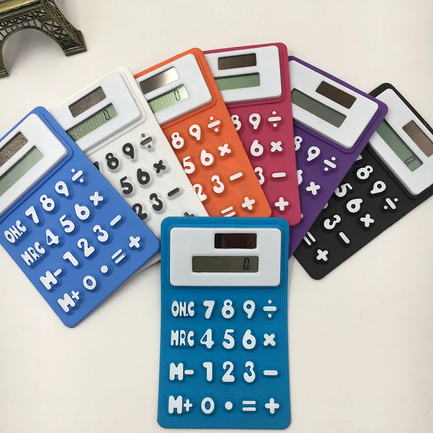 Soft Silicone Pocket Calculator, 8 Digits, Standard Function Basic Calculators, Solar Power Office Kids Calculator
Soft Silicone Pocket Calculator, 8 Digits, Standard Function Basic Calculators, Solar Power Office Kids Calculator