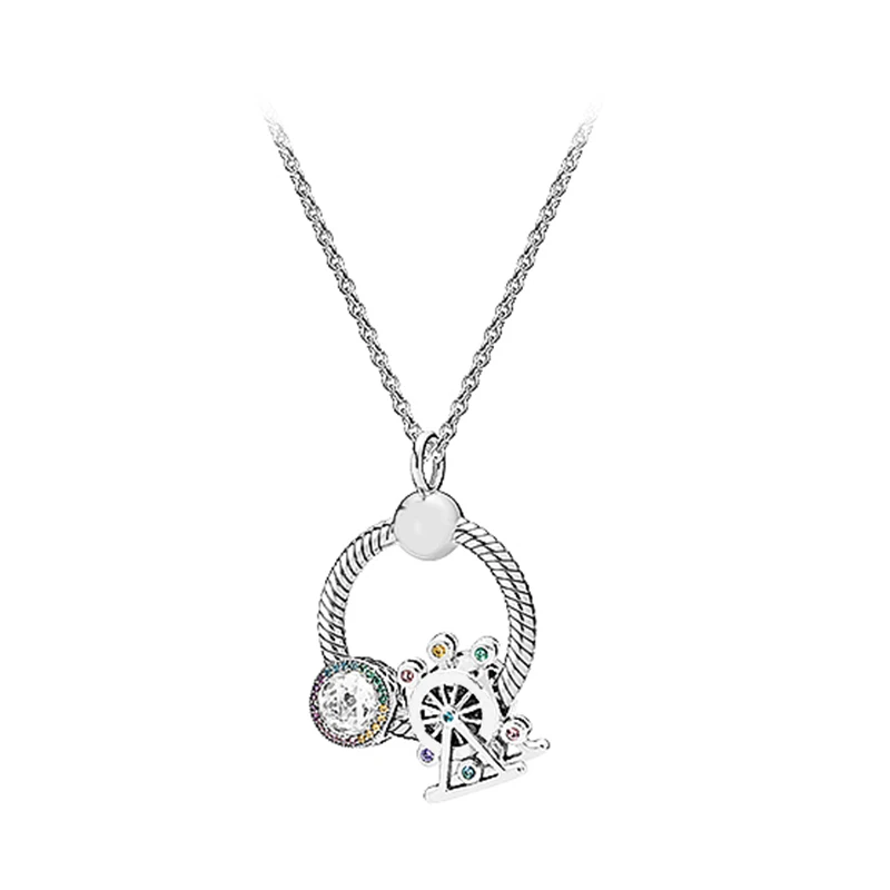 new 100% S925 Sterling silver O pan necklace colorful rainbow ferris wheel string decorated with lucky valentine's
new 100% S925 Sterling silver O pan necklace colorful rainbow ferris wheel string decorated with lucky valentine's