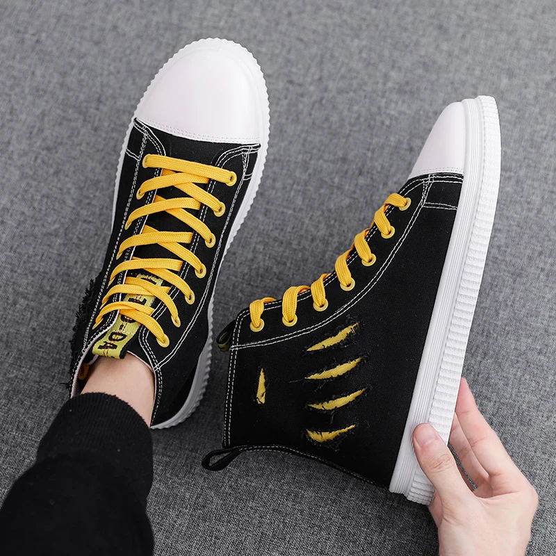 Outdoor men sneakers High quality fabric sneakers Fashion High-top canvas Skateboard shoes Breathable
Outdoor men sneakers High quality fabric sneakers Fashion High-top canvas Skateboard shoes Breathable