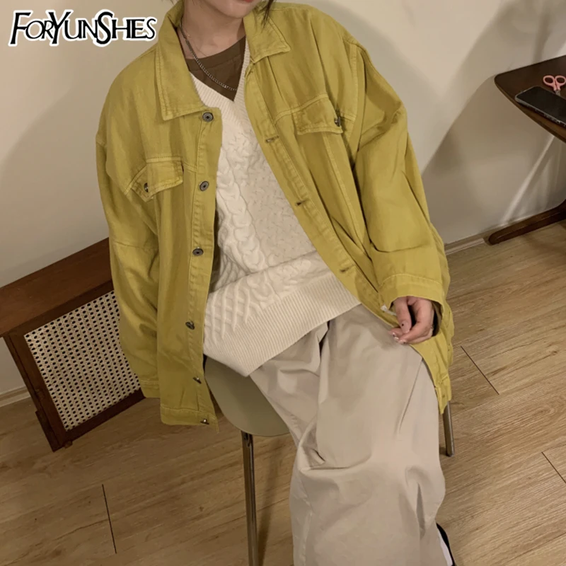 Женская джинсовая куртка с воротником-поло, винтажная куртка оверсайз с пуговицами и карманами, Корейская дорожная верхняя одежда в стиле Х...
Женская джинсовая куртка с воротником-поло, винтажная куртка оверсайз с пуговицами и карманами, Корейская дорожная верхняя одежда в стиле Х...