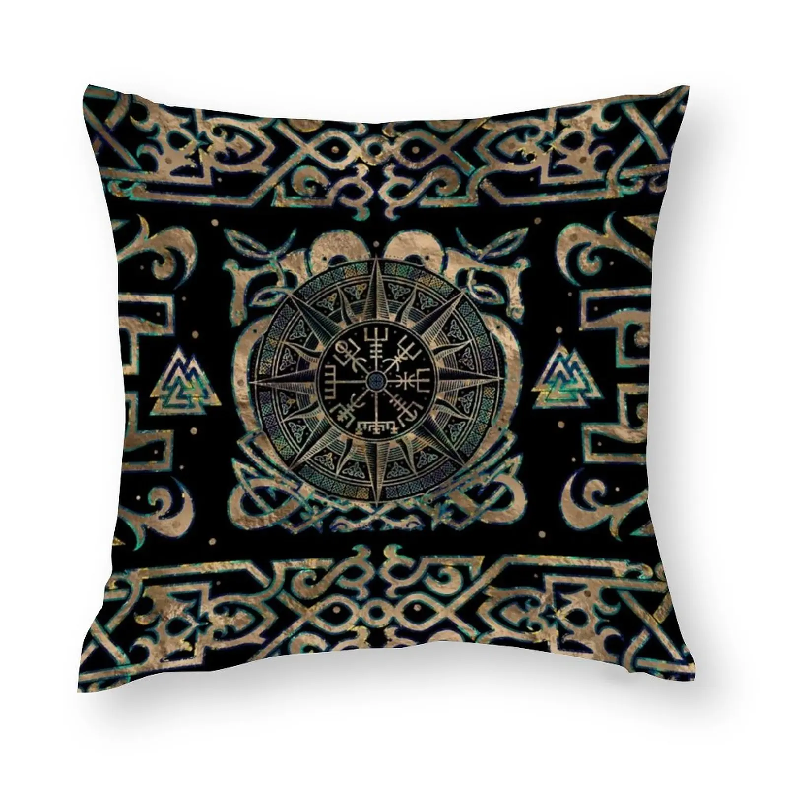 Наволочка из полиэстера с компасом, на молнии 
Наволочка из полиэстера с компасом, на молнии