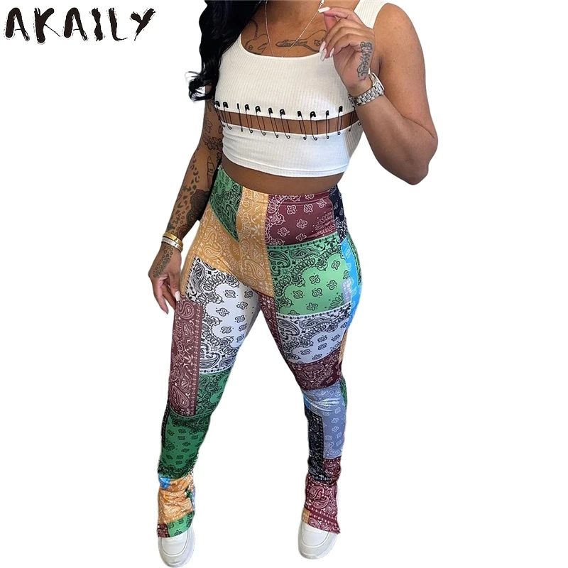 Akaily 2021 Streetwear Print Patchwork Pants Women High Waist Skinny Split Hem Pants Female Summer Slim Vintage Long Trousers
Akaily 2021 Streetwear Print Patchwork Pants Women High Waist Skinny Split Hem Pants Female Summer Slim Vintage Long Trousers