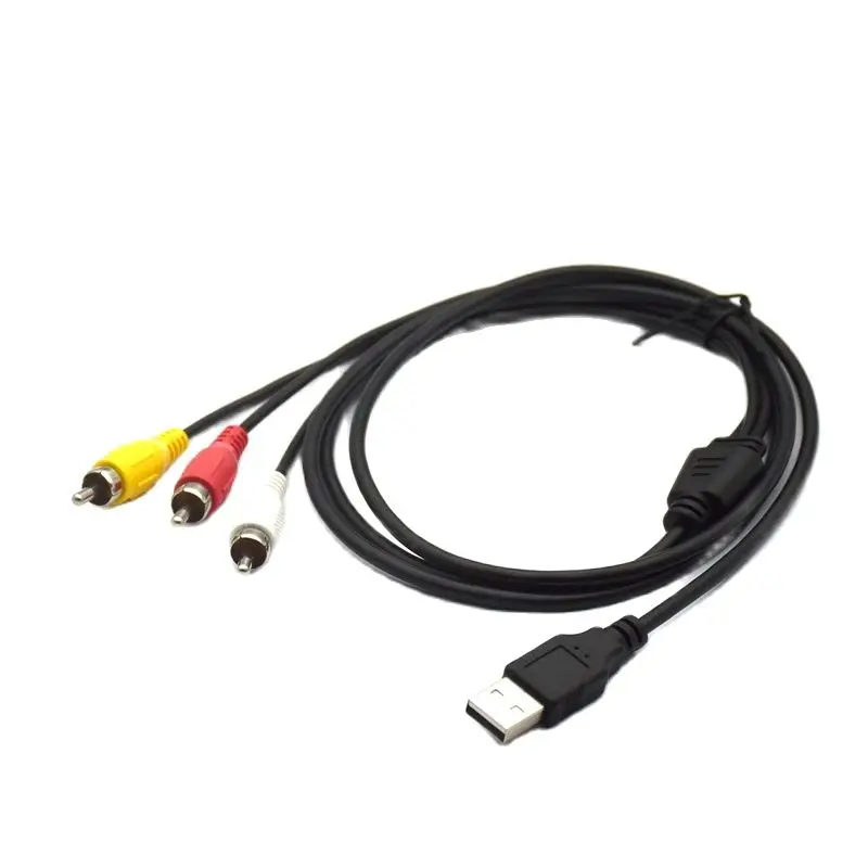 

1.5m/5FT USB Male A to 3 RCA Male & Female AV A/V Cable Adapter USB to RCA Audio Video Converter Cable Cord Wire For HDTV HD TV