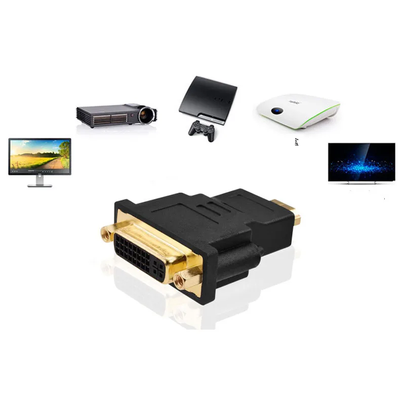 DVI Женский к совместимому с HDMI Мужской адаптер (24 + 5) HDMI-совместимых разъем |