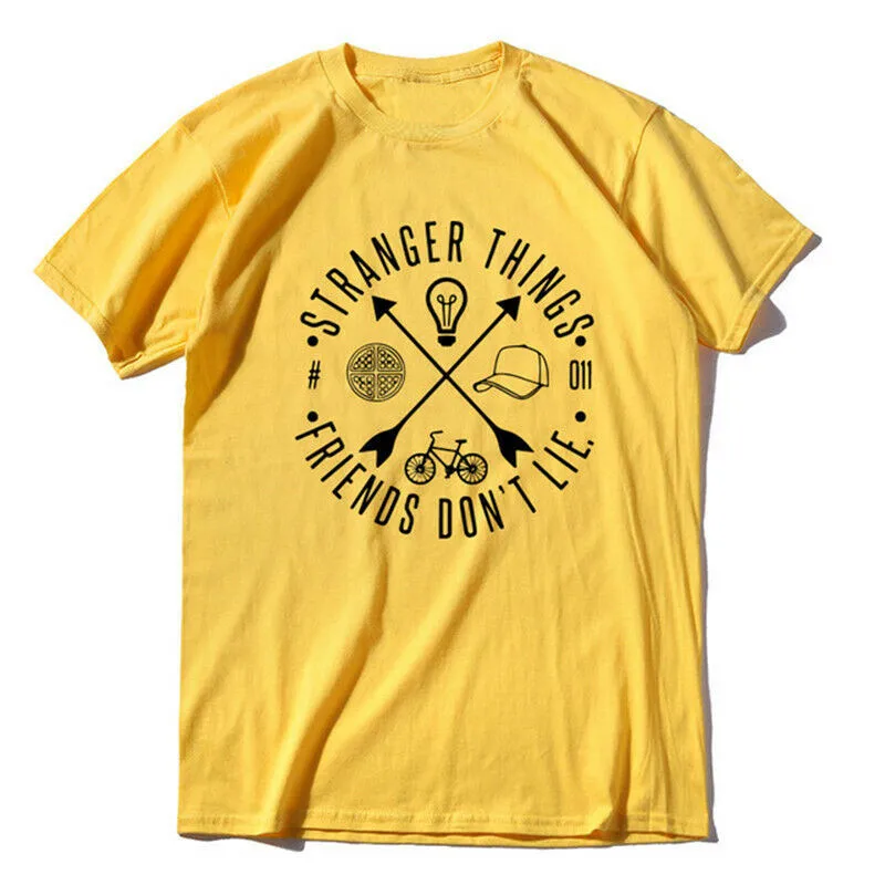 Friends Don't Lie Stranger Things Shirt Upside Down Shirt Hawkins Yellow S-3XL