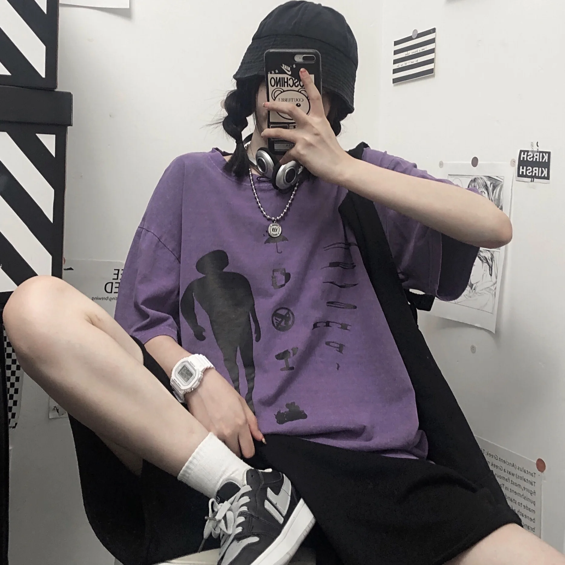 2021 summer Korean cartoon print loose mid-length short-sleeved t-shirt women loose casual all-match T-shirt Harajuku style
2021 summer Korean cartoon print loose mid-length short-sleeved t-shirt women loose casual all-match T-shirt Harajuku style