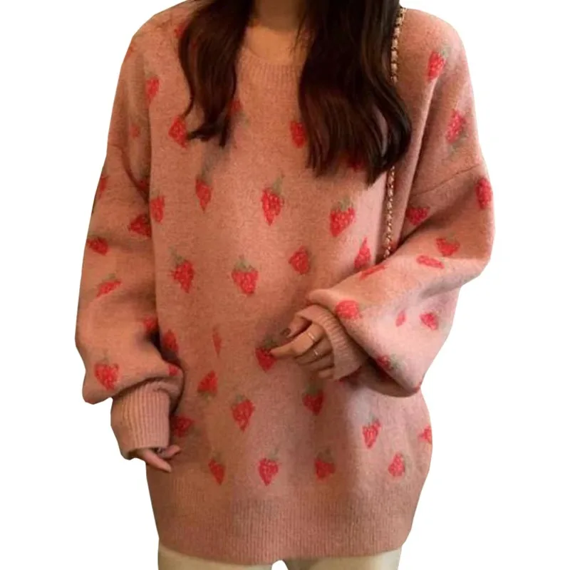 Spring Autumn Cute Strawberry Clothes Women Sweater Long Sleeve O-neck Casual Knittshirt New Product Girly Style Pullover Female
Spring Autumn Cute Strawberry Clothes Women Sweater Long Sleeve O-neck Casual Knittshirt New Product Girly Style Pullover Female
