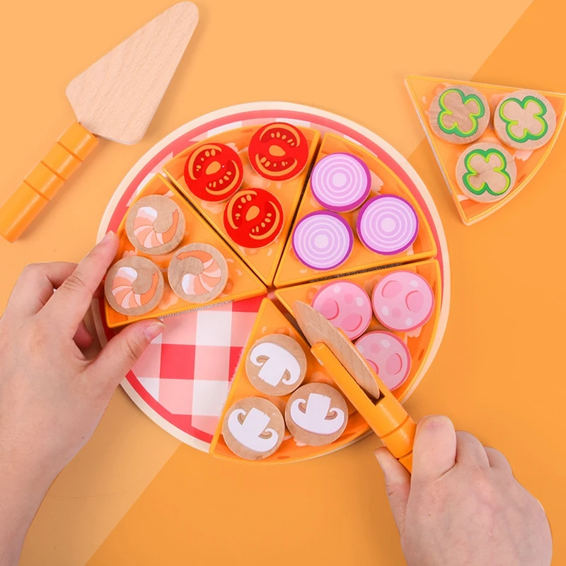 Wooden Toys Food Cooking Simulation Pizza Cutting Toy Children Kitchen Pretend Play Toy Fruit Vegetable with Tableware
Wooden Toys Food Cooking Simulation Pizza Cutting Toy Children Kitchen Pretend Play Toy Fruit Vegetable with Tableware