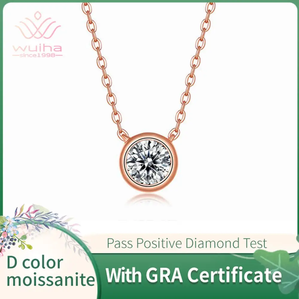 WUIHA Classic 925 Sterling Silver 1CT VVS1 Real Moissanite Gemstone Rose Gold Wedding Cocktail Pendent Necklace Fine Jewelry GRA
WUIHA Classic 925 Sterling Silver 1CT VVS1 Real Moissanite Gemstone Rose Gold Wedding Cocktail Pendent Necklace Fine Jewelry GRA