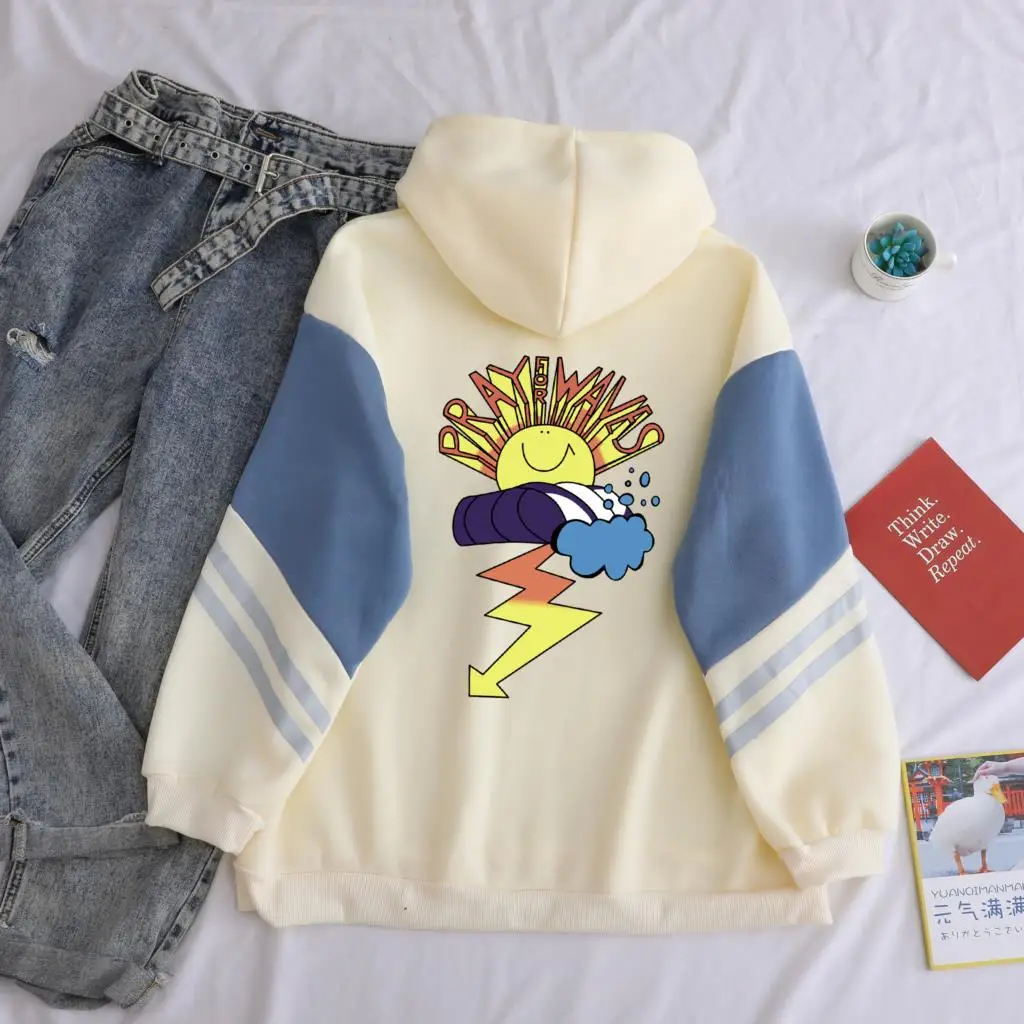 Women's Hooded y2k Sweatshirt Autumn Winter Fleece Hit Color Stitch Loose Casual Cute Sun Printed Blouse Harajuku Kawaii Hoodies
Women's Hooded y2k Sweatshirt Autumn Winter Fleece Hit Color Stitch Loose Casual Cute Sun Printed Blouse Harajuku Kawaii Hoodies