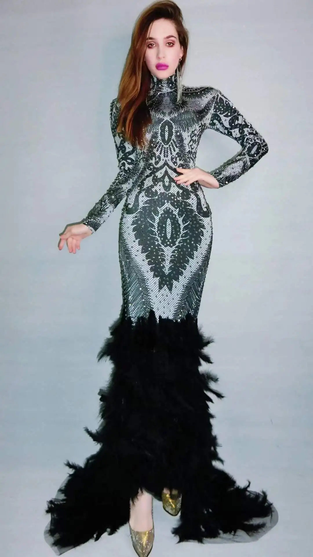 Autumn New Mesh Gem long-sleeved dress dress large skirt party masquerade party dress sexy fashion
Autumn New Mesh Gem long-sleeved dress dress large skirt party masquerade party dress sexy fashion