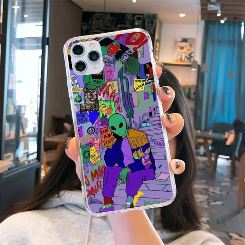 Aesthetics Cartoon alien space Phone Case Transparent for iPhone 6 7 8 11 12 s mini pro X XS XR MAX Plus cover funda shell
Aesthetics Cartoon alien space Phone Case Transparent for iPhone 6 7 8 11 12 s mini pro X XS XR MAX Plus cover funda shell