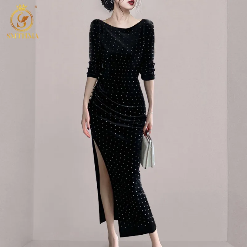 SMTHMA 2021, новинка, Модный корейский светильник, роскошные стразы, дизайнерское платье, женские осенние винтажные сексуальные платья с разрезо...
SMTHMA 2021, новинка, Модный корейский светильник, роскошные стразы, дизайнерское платье, женские осенние винтажные сексуальные платья с разрезо...