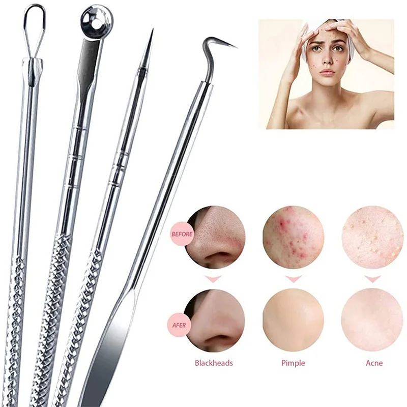 4pcs Stainless Steel Acne Removal Needles Pimple Blackhead Remover Tools Facial Skin Care Tool Needle
4pcs Stainless Steel Acne Removal Needles Pimple Blackhead Remover Tools Facial Skin Care Tool Needle