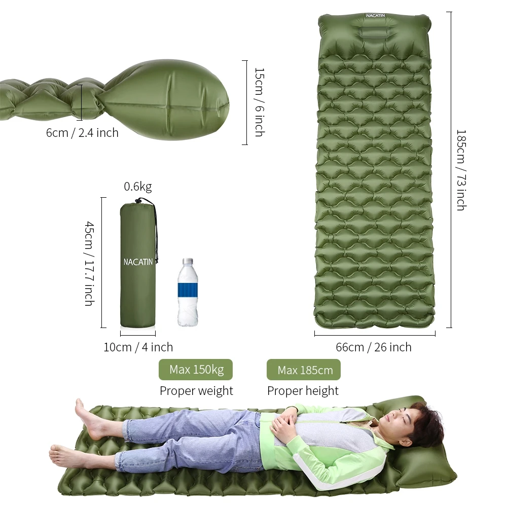 Inflatable Mattress Outdoor Camping Sleeping Mat Camping Mat Air Cushion Foldable Bed Travel Sleeping Mat Natural Hiking Beach
Inflatable Mattress Outdoor Camping Sleeping Mat Camping Mat Air Cushion Foldable Bed Travel Sleeping Mat Natural Hiking Beach